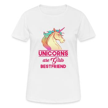 Unicorns are girls bestfriends! - Frauen T-Shirt atmungsaktiv - Weiß - Vorne - AI Model Female 172 dark (172cm)