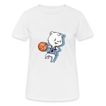 Polarbär Basketball - Frauen T-Shirt atmungsaktiv - Weiß - Vorne - AI Model Female 172 dark (172cm)
