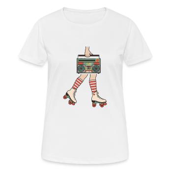 Roller Girl - 80s Roller Skating Disco Girl Retro - Women's Breathable T-Shirt - white - Front - AI Model Female 172 dark (172cm)