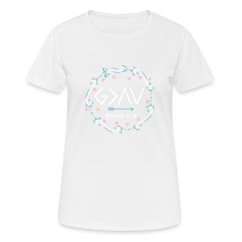 Dieu est plus grand que les hauts et les bas - T-shirt respirant Femme - blanc - Devant - AI Model Female 172 dark (172cm)