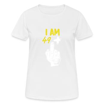 Turning 50 gift - Women's Breathable T-Shirt - white - Front - AI Model Female 172 dark (172cm)