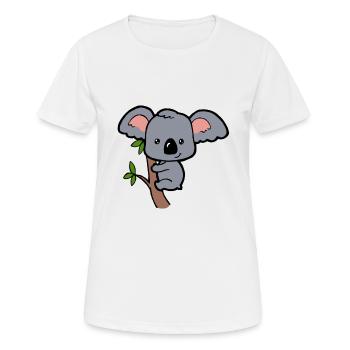 Koala Bär auf Baum Süßes Tierkind Zootier Geschenk - Frauen T-Shirt atmungsaktiv - Weiß - Vorne - AI Model Female 172 dark (172cm)