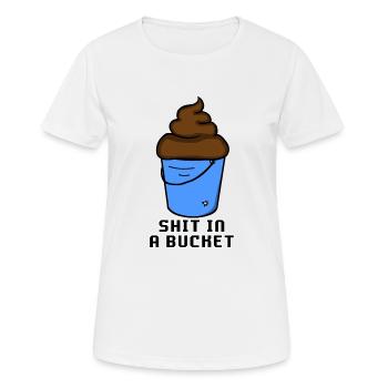 SHIT DANS UN GODET - T-shirt respirant Femme - blanc - Devant - AI Model Female 172 dark (172cm)