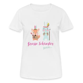 Big goose sister soon soon T-shirt - Women's Breathable T-Shirt - white - Front - AI Model Female 172 dark (172cm)