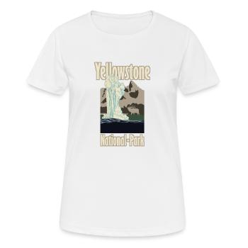 Yellowstone Parc National Hirsch Berge Geysir - T-shirt respirant Femme - blanc - Devant - AI Model Female 172 dark (172cm)