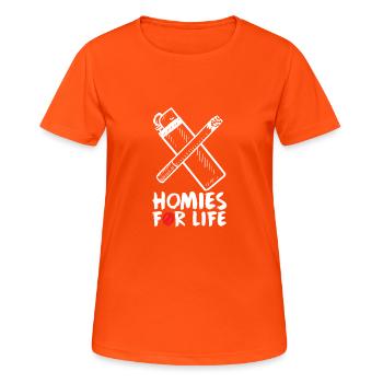 Homies for life shirt gift - Women's Breathable T-Shirt - neon orange - Front - AI Model Female 172 dark (172cm)