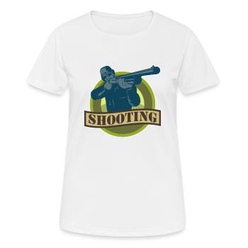 Sport shooting Shooting - Women's Breathable T-Shirt - white - Front - AI Model Female 172 dark (172cm)