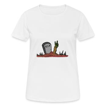 Pierre tombale d'Halloween - T-shirt respirant Femme - blanc - Devant - AI Model Female 172 dark (172cm)