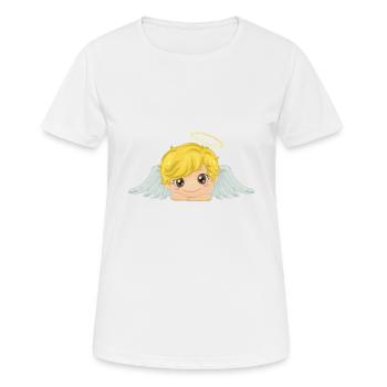 Kleiner süßer Schutzengel mit Heiligenschein - Frauen T-Shirt atmungsaktiv - Weiß - Vorne - AI Model Female 172 dark (172cm)