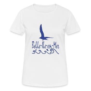 belle ile en mer T-shirts - T-shirt respirant Femme - blanc - Devant - AI Model Female 172 dark (172cm)