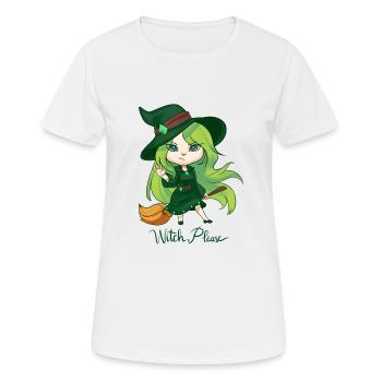 T-Shirt Halloween - Sorcière - Sorcières - T-shirt de sorcières - T-shirt respirant Femme - blanc - Devant - AI Model Female 172 dark (172cm)