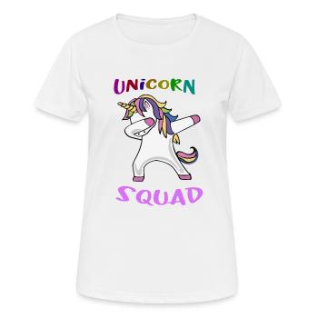EINHORN SQUAD - Frauen T-Shirt atmungsaktiv - Weiß - Vorne - AI Model Female 172 dark (172cm)