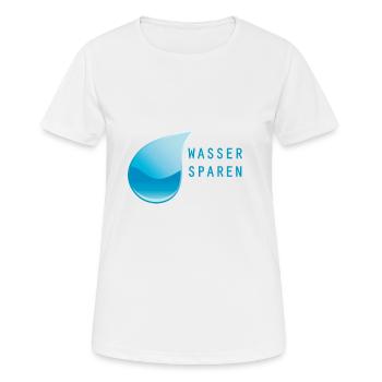 Économiser de l'eau - T-shirt respirant Femme - blanc - Devant - AI Model Female 172 dark (172cm)