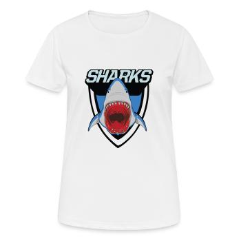 Hai Logo - Bouche brisée - T-shirt respirant Femme - blanc - Devant - AI Model Female 172 dark (172cm)
