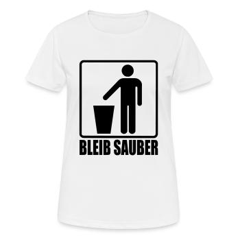 rester propre - T-shirt respirant Femme - blanc - Devant - AI Model Female 172 dark (172cm)