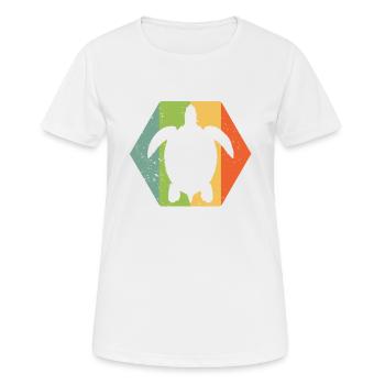 Schildkröte retro Style - Frauen T-Shirt atmungsaktiv - Weiß - Vorne - AI Model Female 172 dark (172cm)