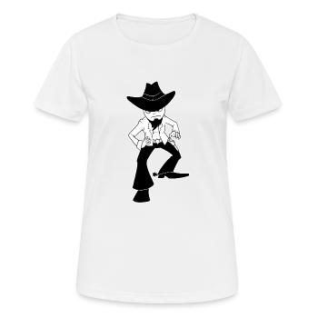 Cowboy Wild West Western Shérif de cadeaux - T-shirt respirant Femme - blanc - Devant - AI Model Female 172 dark (172cm)