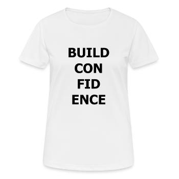 Construire la confiance - T-shirt respirant Femme - blanc - Devant - AI Model Female 172 dark (172cm)