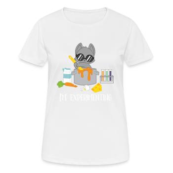 T-shirt scientifique drôle - T-shirt chats - T-shirt respirant Femme - blanc - Devant - AI Model Female 172 dark (172cm)