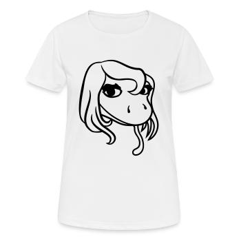 gesicht kopf weiblich frau huebsch girl maedchen s - Frauen T-Shirt atmungsaktiv - Weiß - Vorne - AI Model Female 172 dark (172cm)
