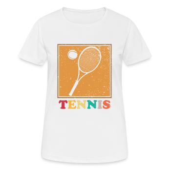 Tennis Tennis Racket Tennis Ball - Women's Breathable T-Shirt - white - Front - AI Model Female 172 dark (172cm)