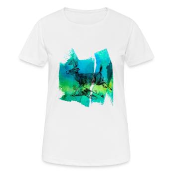 Roe Rehbuck Fawn Red Deer Wild T Shirt - Women's Breathable T-Shirt - white - Front - AI Model Female 172 dark (172cm)