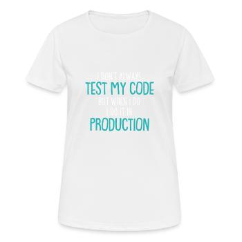 Cool Test Code Production Coder Shirt Gift - Women's Breathable T-Shirt - white - Front - AI Model Female 172 dark (172cm)