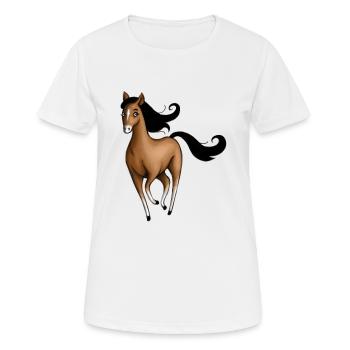 Braunes Pferd - Frauen T-Shirt atmungsaktiv - Weiß - Vorne - AI Model Female 172 dark (172cm)