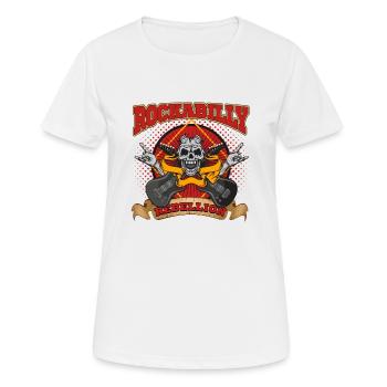 Rockabilly Guitar Rock & Roll Shirt Gift Idea - Women's Breathable T-Shirt - white - Front - AI Model Female 172 dark (172cm)