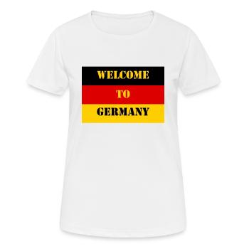 welcome to germany - Drapeau de l’Allemagne - T-shirt respirant Femme - blanc - Devant - AI Model Female 172 dark (172cm)