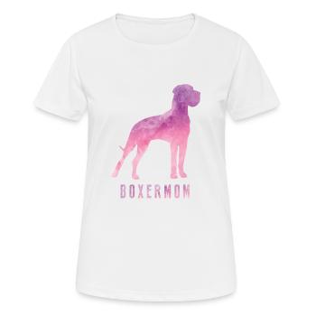 Boxer mom dogs love german boxer fan gift - Women's Breathable T-Shirt - white - Front - AI Model Female 172 dark (172cm)
