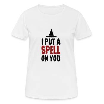 Je te jette un sort - T-shirt respirant Femme - blanc - Devant - AI Model Female 172 dark (172cm)