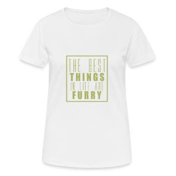 Vie furry - T-shirt respirant Femme - blanc - Devant - AI Model Female 172 dark (172cm)