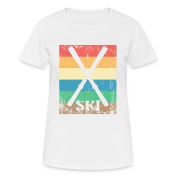 Ski Retro Style - Frauen T-Shirt atmungsaktiv - Weiß - Vorne - AI Model Female 172 dark (172cm)