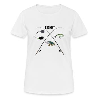 Hecht Spruch Lustig Esoxist Geschenk Angler Pike - Frauen T-Shirt atmungsaktiv - Weiß - Vorne - AI Model Female 172 dark (172cm)