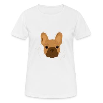 Französische Bulldogge - Frauen T-Shirt atmungsaktiv - Weiß - Vorne - AI Model Female 172 dark (172cm)