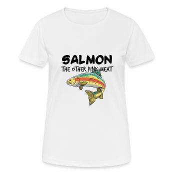 Salmonide Lachs Forelle Angler Angeln Geschenk - Frauen T-Shirt atmungsaktiv - Weiß - Vorne - AI Model Female 172 dark (172cm)