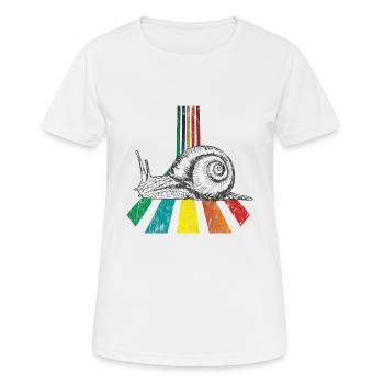 Rainbow escargot Used Look - T-shirt respirant Femme - blanc - Devant - AI Model Female 172 dark (172cm)