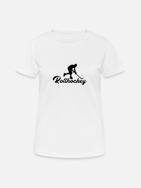 Rollhockey, perfektes Geschenk, Geburtstag, Weihnachten - Frauen T-Shirt atmungsaktiv - Weiß