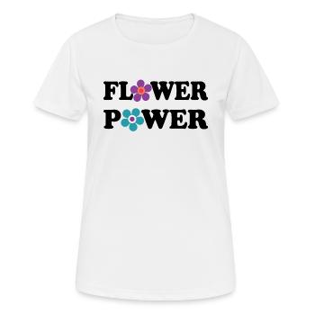 Flower Power Hippie Festival Woodstock des années 60 à 70 - T-shirt respirant Femme - blanc - Devant - AI Model Female 172 dark (172cm)