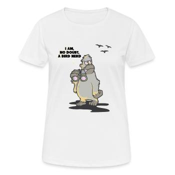 Voyeur Bigfoot Bird Birds Yeti Ornithologist - Women's Breathable T-Shirt - white - Front - AI Model Female 172 dark (172cm)
