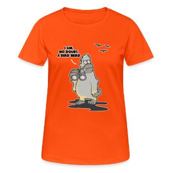 Voyeur Bigfoot Bird Birds Ornithologue Yeti - T-shirt respirant Femme - orange néon - Devant - AI Model Female 172 dark (172cm)