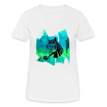 Cavalier cavalier dressage t-shirt cavalier - T-shirt respirant Femme - blanc - Devant - AI Model Female 172 dark (172cm)