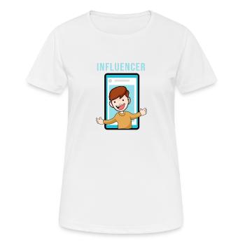 Youtuber und Influencer T-Shirt Geschenkidee - Frauen T-Shirt atmungsaktiv - Weiß - Vorne - AI Model Female 172 dark (172cm)