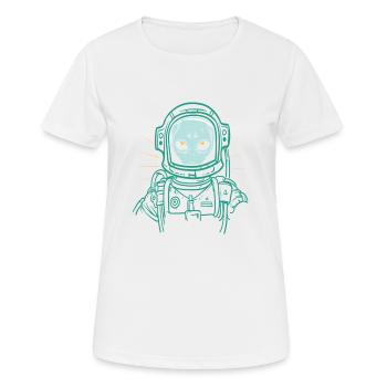 Alien Astronaut Space Pilot Weltraumpilot - Frauen T-Shirt atmungsaktiv - Weiß - Vorne - AI Model Female 172 dark (172cm)