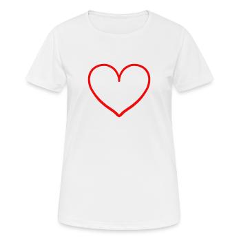 Coeur rouge grand coeur rouge amour cadeau petite amie - T-shirt respirant Femme - blanc - Devant - AI Model Female 172 dark (172cm)