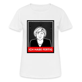 Ich habe fertig - Frauen T-Shirt atmungsaktiv - Weiß - Vorne - AI Model Female 172 dark (172cm)