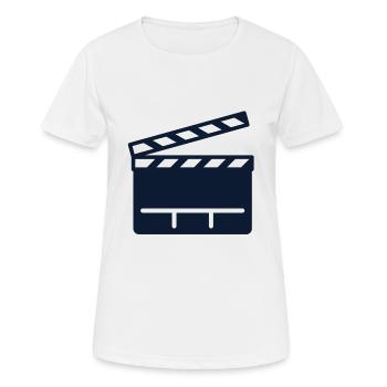 Film - Frauen T-Shirt atmungsaktiv - Weiß - Vorne - AI Model Female 172 dark (172cm)
