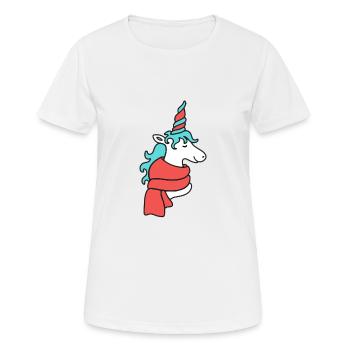 christmas unicorn - Women's Breathable T-Shirt - white - Front - AI Model Female 172 dark (172cm)