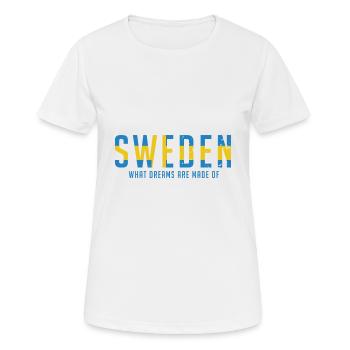 Sweden Schweden Schwedische Flagge Wappen Geschenk - Frauen T-Shirt atmungsaktiv - Weiß - Vorne - AI Model Female 172 dark (172cm)
